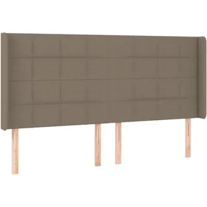 vidaXL Tête de lit à LED Taupe 203x16x118/128 cm Tissu pas cher
