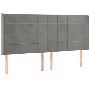 Comparateur de prix : vidaXL Tête de lit à LED Gris clair 203x16x118/128 cm Velours