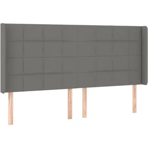 Comparateur de prix : vidaXL Tête de lit à LED Gris foncé 183x16x118/128 cm Tissu
