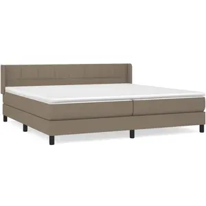 vidaXL Sommier à lattes de lit avec matelas Taupe 200x200 cm Tissu pas cher