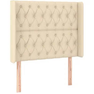 vidaXL Tête de lit à LED Crème 103x16x118/128 cm Tissu pas cher
