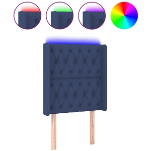 Comparateur de prix : vidaXL Tête de lit à LED Bleu 103x16x118/128 cm Tissu