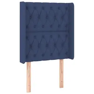 vidaXL Tête de lit à LED Bleu 83x16x118/128 cm Tissu pas cher