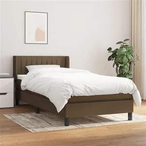 vidaXL Sommier à lattes de lit avec matelas Marron foncé 100x200 cm pas cher