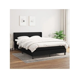 vidaXL Sommier à lattes de lit avec matelas Noir 140x190 cm Tissu pas cher