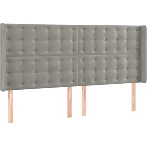 vidaXL Tête de lit à LED Gris clair 163x16x118/128 cm Velours pas cher