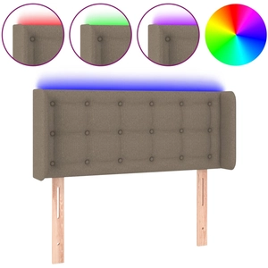 vidaXL Tête de lit à LED Taupe 103x16x118/128 cm Tissu pas cher