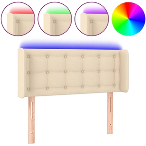 vidaXL Tête de lit à LED Crème 93x16x118/128 cm Tissu pas cher