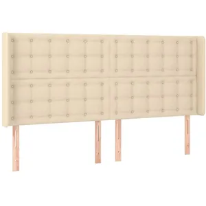 Comparateur de prix : vidaXL Tête de lit à LED Crème 203x16x118/128 cm Tissu