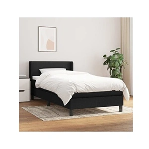 vidaXL Sommier à lattes de lit avec matelas Noir 100x200 cm Tissu pas cher