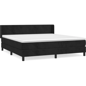 vidaXL Sommier à lattes de lit avec matelas Noir 180x200 cm Velours pas cher