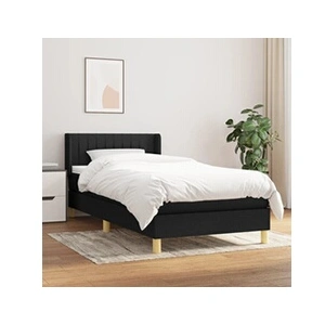 vidaXL Sommier à lattes de lit avec matelas Noir 100x200 cm Tissu pas cher