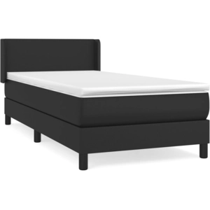 vidaXL Sommier à lattes de lit avec matelas Noir 100x200 cm Similicuir pas cher