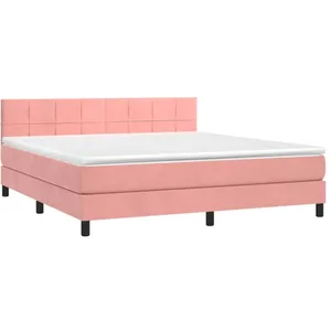 vidaXL Sommier à lattes de lit avec matelas et LED Rose 180x200 cm pas cher
