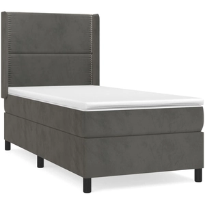 vidaXL Sommier à lattes de lit et matelas Gris foncé 80x200 cm Velours pas cher