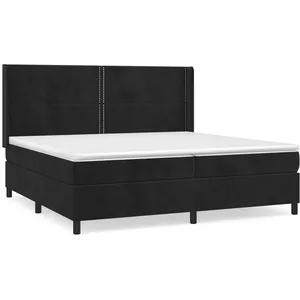 vidaXL Sommier à lattes de lit et matelas Noir 200x200 cm Velours pas cher