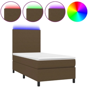 vidaXL Sommier à lattes de lit et matelas LED Marron foncé 100x200 cm pas cher
