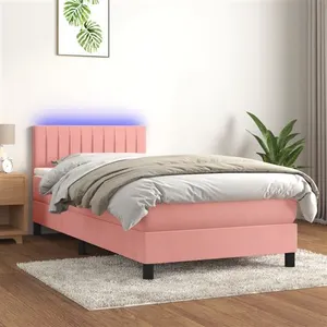 Comparateur de prix : vidaXL Sommier à lattes de lit avec matelas et LED Rose 80x200 cm