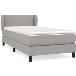 vidaXL Sommier à lattes de lit avec matelas Gris clair 80x200 cm Tissu pas cher