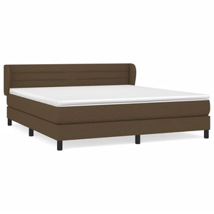 vidaXL Sommier à lattes de lit avec matelas Marron foncé 180x200 cm pas cher