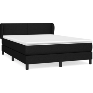 vidaXL Sommier à lattes de lit avec matelas Noir 140x200 cm Tissu pas cher