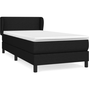 vidaXL Sommier à lattes de lit et matelas Noir 80x200 cm Tissu pas cher