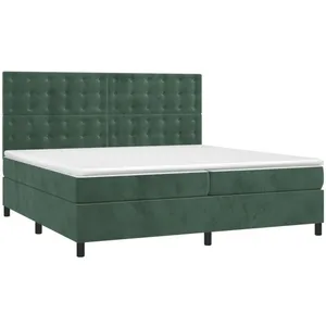vidaXL Sommier à lattes de lit matelas et LED Vert foncé 200x200 cm pas cher