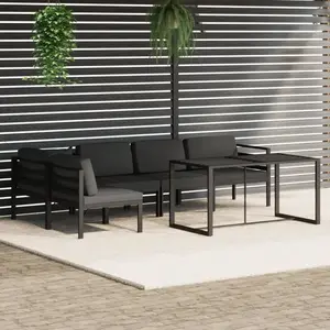 Comparateur de prix : vidaXL Salon de jardin 6 pcs avec coussins Aluminium Anthracite