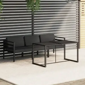 vidaXL Salon de jardin 4 pcs avec coussins Aluminium Anthracite pas cher