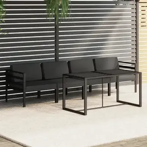 vidaXL Salon de jardin 5 pcs avec coussins Aluminium Anthracite pas cher