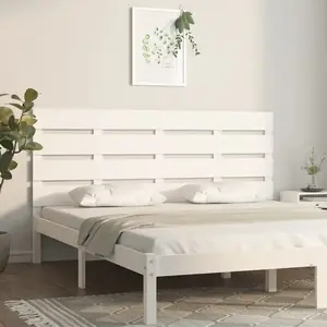 vidaXL Tête de lit Blanc 120x3x80 cm Bois massif de pin pas cher