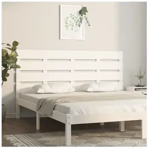 vidaXL Tête de lit Blanc 140x3x80 cm Bois massif de pin pas cher