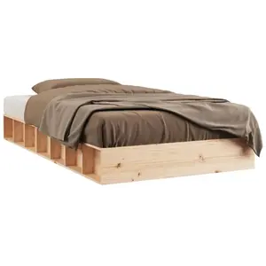 vidaXL Cadre de lit 90x190 cm Simple Bois massif pas cher