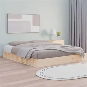vidaXL Cadre de lit 140x200 cm Bois massif pas cher