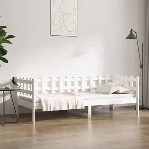vidaXL Lit de jour Blanc 80x200 cm Bois de pin massif pas cher