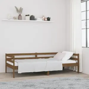 vidaXL Lit de jour Marron miel 90x190 cm Bois de pin massif pas cher