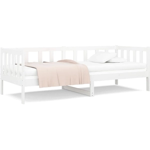 vidaXL Lit de jour Blanc 90x190 cm Bois de pin massif pas cher
