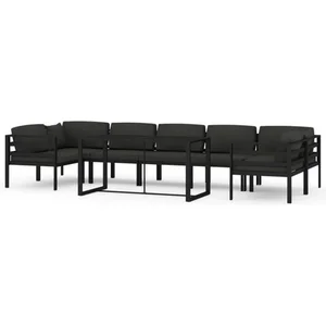 Comparateur de prix : vidaXL Salon de jardin 8 pcs avec coussins Aluminium Anthracite