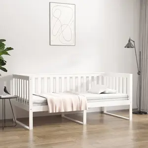 vidaXL Lit de jour sans matelas blanc 90x200 cm bois de pin massif pas cher
