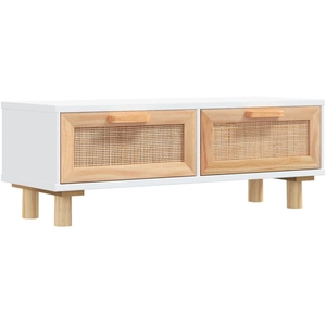 vidaXL Table basse Blanc 80x40x30 cm Bois d'ingénierie et pin massif pas cher