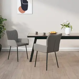 vidaXL Chaises à manger lot de 2 gris clair tissu pas cher