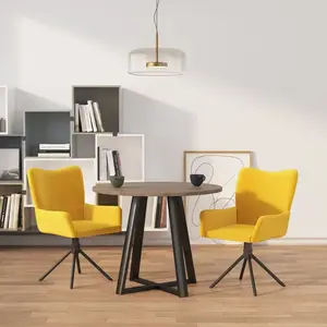 Comparateur de prix : vidaXL Vidaxl Chaises Pivotantes De Salle À Manger 2 Pcs Jaune Velours