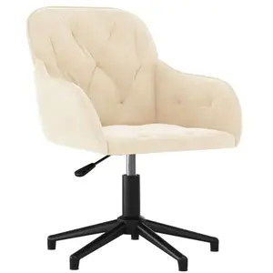 Comparateur de prix : vidaXL Chaise pivotante de bureau Crème Velours