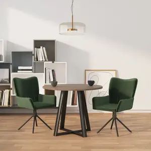 Comparateur de prix : vidaXL Chaises pivotantes à manger lot de 2 Vert foncé Velours