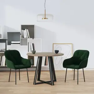 vidaXL Chaises à manger lot de 2 Vert foncé Velours pas cher