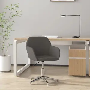 vidaXL Chaise pivotante de bureau Gris foncé Tissu pas cher