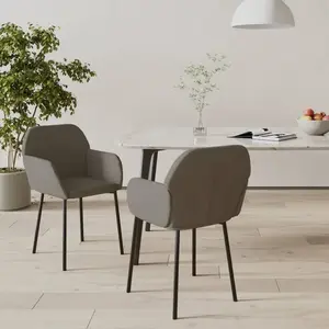 vidaXL Chaises à manger lot de 2 Gris foncé Velours pas cher