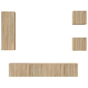 Comparateur de prix : vidaXL Ensemble de meubles TV 5 pcs Chêne sonoma Bois d'ingénierie