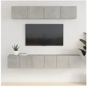 vidaXL Ensemble de meubles TV 5 pcs Gris béton Bois d'ingénierie pas cher