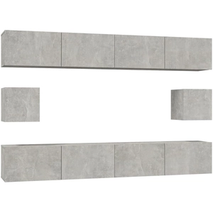 vidaXL Ensemble de meubles TV 6 pcs Gris béton Bois d'ingénierie pas cher